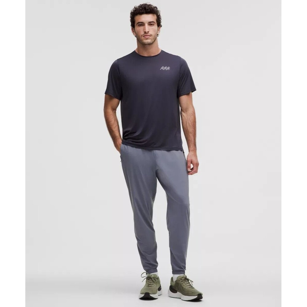 Lululemon Surge Jogger Mens Small Black Running Pants Zip Pockets Gym Athletic